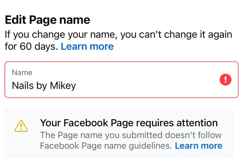 Một vài trường hợp hi hữu bị từ chối đổi tên trên Facebook. Cách khắc phục
