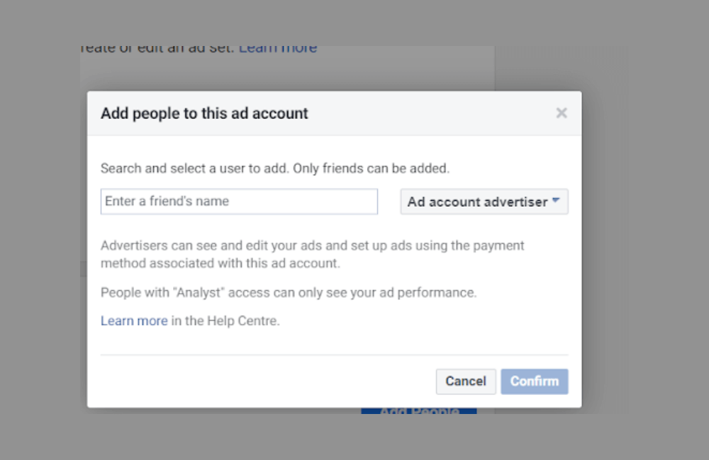 Cách thêm người vào Trình quản lý quảng cáo trên Facebook